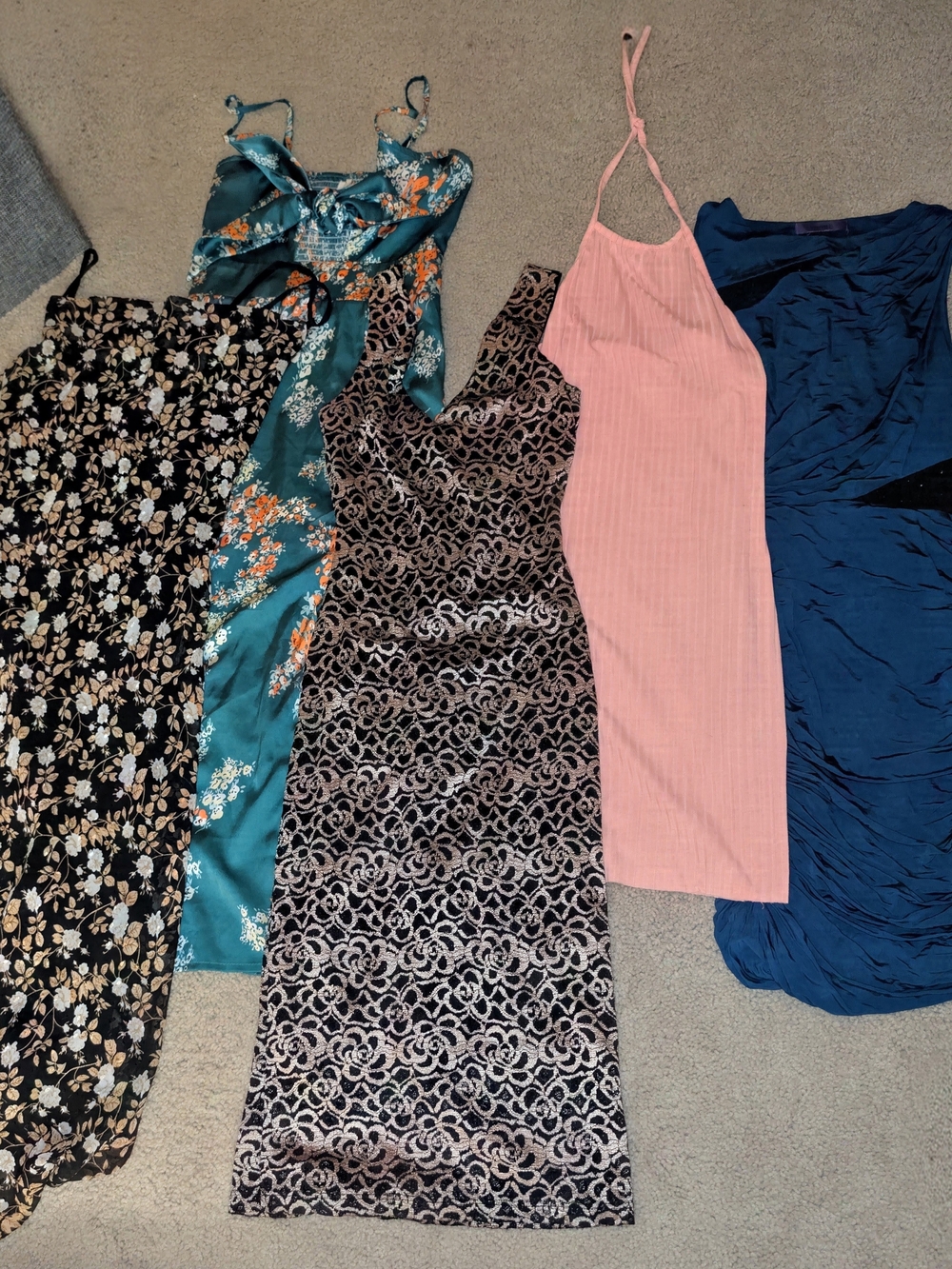 LOT of 5 Women’s Casual & Cocktail Dresses, Size Small Midi Bodycon Floral